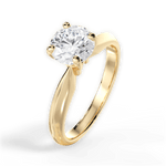 Beth Round Cut Lab Grown Diamond 18Kt Yellow Gold Engagement Ring - View 4