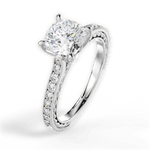 Gilda Cushion Cut Lab Grown Diamond 14Kt White Gold Engagement Ring - View 2