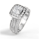 Madison Princess Cut Lab Grown Diamond 18Kt White Gold Engagement Ring - View 3