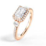 Kara Radiant Cut Lab Grown Diamond 18Kt Rose Gold Engagement Ring - View 3