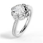 Hayley Asscher Cut Lab Grown Diamond Platinum Engagement Ring - View 2