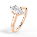 Annette Marquise Cut Lab Grown Diamond 18Kt Rose Gold Engagement Ring - View 2