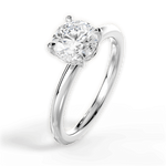Brenda Round Cut Lab Grown Diamond 18Kt White Gold Engagement Ring - View 2