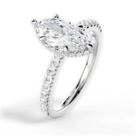Isabella Marquise Cut Lab Grown Diamond 14Kt White Gold Engagement Ring - View 3