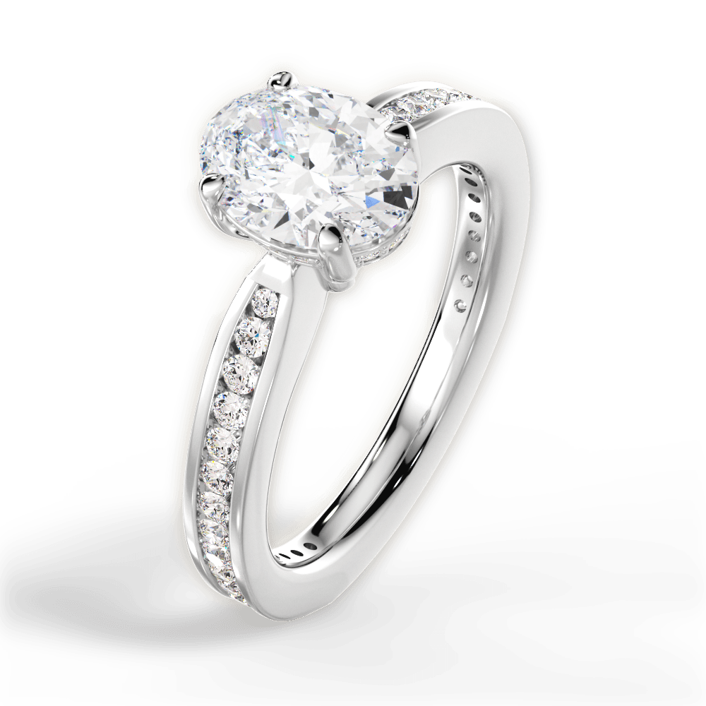 Katelyn Oval Cut Lab Grown Diamond 14Kt White Gold Engagement Ring - View 2