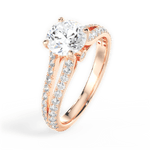 Kendra Round Cut Lab Grown Diamond 18Kt Rose Gold Engagement Ring - View 4