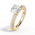Gloria Round Cut Lab Grown Diamond 18Kt Yellow Gold Engagement Ring - View 2