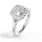 Geneva Cushion Cut Lab Grown Diamond Platinum Engagement Ring - View 4