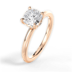 Brenda Cushion Cut Lab Grown Diamond 18Kt Rose Gold Engagement Ring - View 3