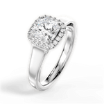 Jasmin Asscher Cut Lab Grown Diamond 18Kt White Gold Engagement Ring - View 2
