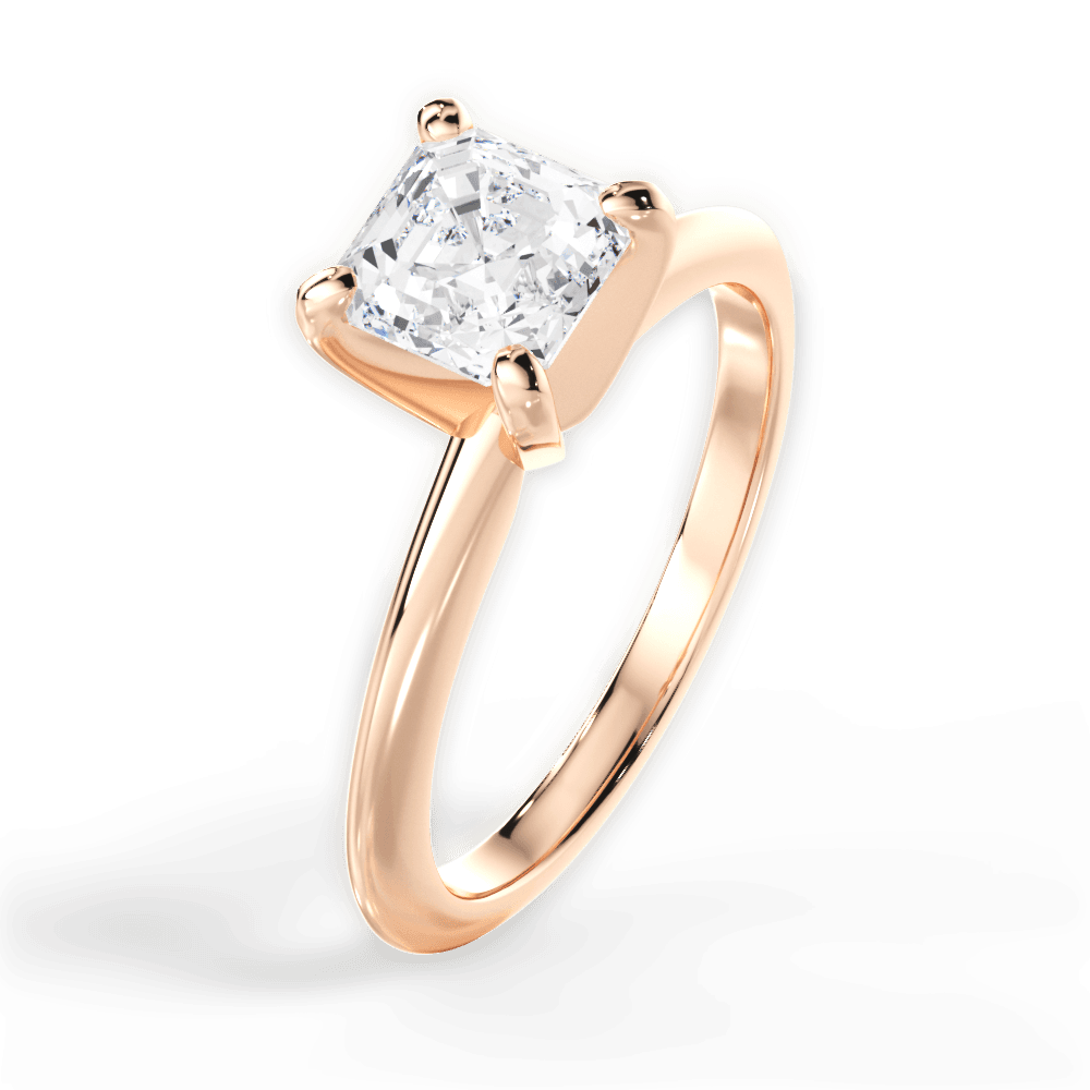 Casey Asscher Cut Lab Grown Diamond 18Kt Rose Gold Engagement Ring - View 4