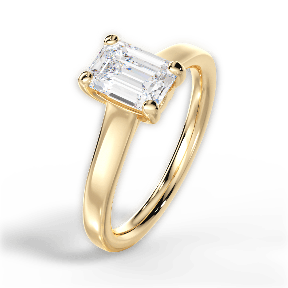 Ariana Emerald Cut Lab Grown Diamond 18Kt Yellow Gold Engagement Ring - View 3