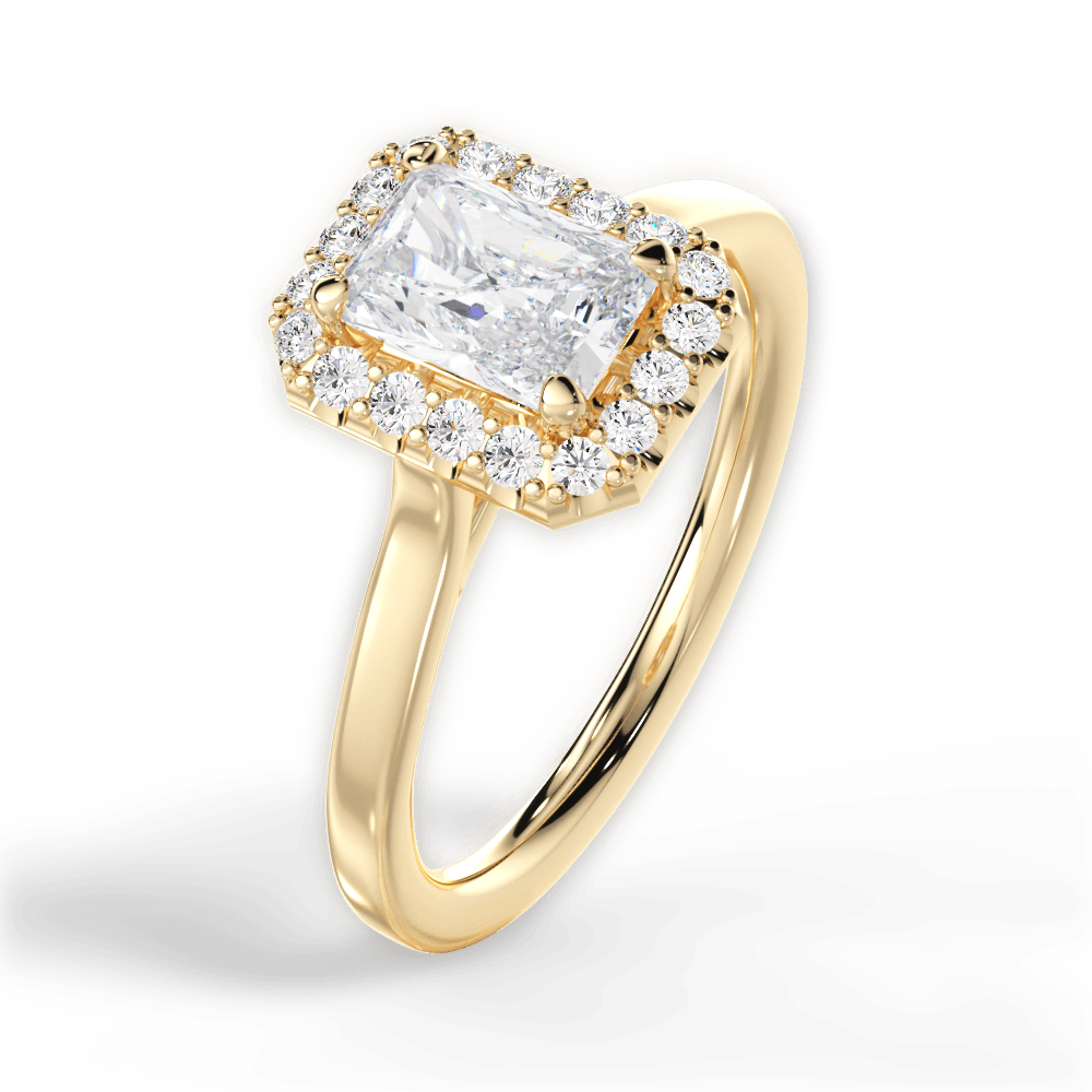 Fiona Radiant Cut Lab Grown Diamond 18Kt Yellow Gold Engagement Ring - View 3