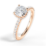 Isabella Cushion Cut Lab Grown Diamond 18Kt Rose Gold Engagement Ring - View 3