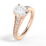 Leslie Oval Cut Lab Grown Diamond 18Kt Rose Gold Engagement Ring - View 2