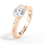 Bridget Round Cut Lab Grown Diamond 18Kt Rose Gold Engagement Ring - View 4