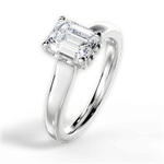 Carol Emerald Cut Lab Grown Diamond 14Kt White Gold Engagement Ring - View 3