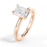 Brenda Radiant Cut Lab Grown Diamond 18Kt Rose Gold Engagement Ring - View 4