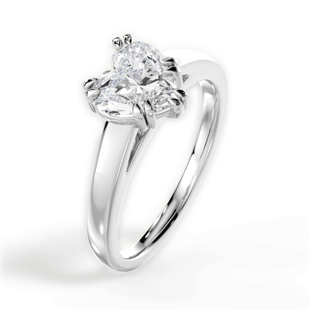 Anna Heart Cut Lab Grown Diamond 18Kt White Gold Engagement Ring - View 4