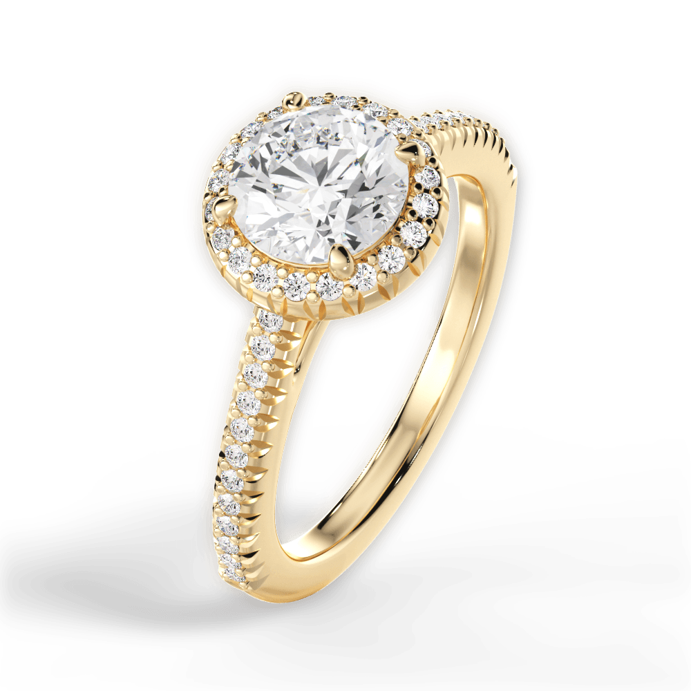 Jenny Round Cut Lab Grown Diamond 18Kt Yellow Gold Engagement Ring - View 4