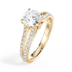 Kendra Cushion Cut Lab Grown Diamond 18Kt Yellow Gold Engagement Ring - View 2