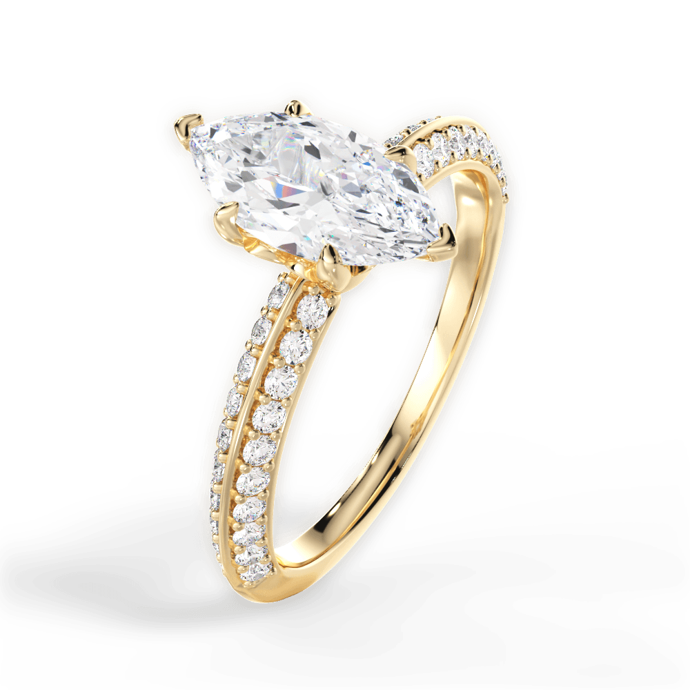 Gail Marquise Cut Lab Grown Diamond 18Kt Yellow Gold Engagement Ring - View 4