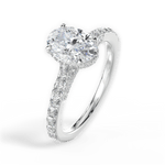 Laura Oval Cut Lab Grown Diamond 14Kt White Gold Engagement Ring - View 3