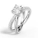Jennifer Asscher Cut Lab Grown Diamond Platinum Engagement Ring - View 3