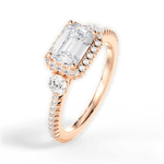 Kara Emerald Cut Lab Grown Diamond 18Kt Rose Gold Engagement Ring - View 4