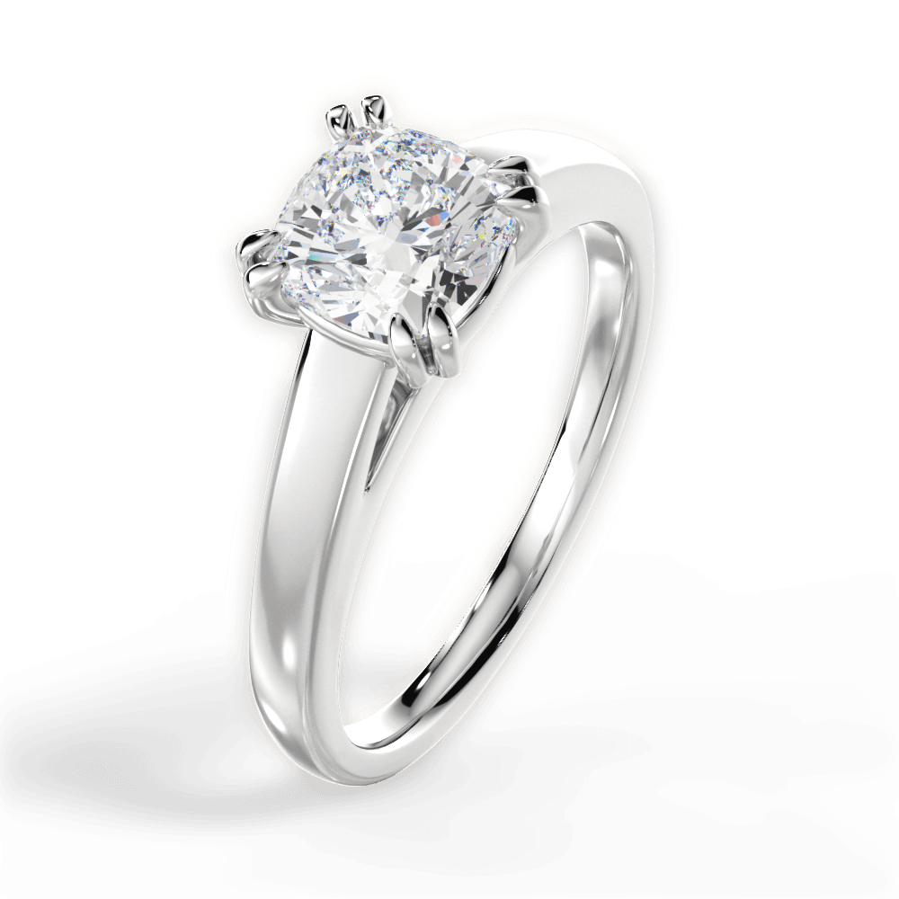 Anna Cushion Cut Lab Grown Diamond 14Kt White Gold Engagement Ring - View 4