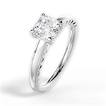 Annette Asscher Cut Lab Grown Diamond 18Kt White Gold Engagement Ring - View 2