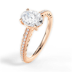 Caroline Oval Cut Lab Grown Diamond 18Kt Rose Gold Engagement Ring - View 2
