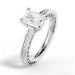 Donna Radiant Cut Lab Grown Diamond 14Kt White Gold Engagement Ring - View 3