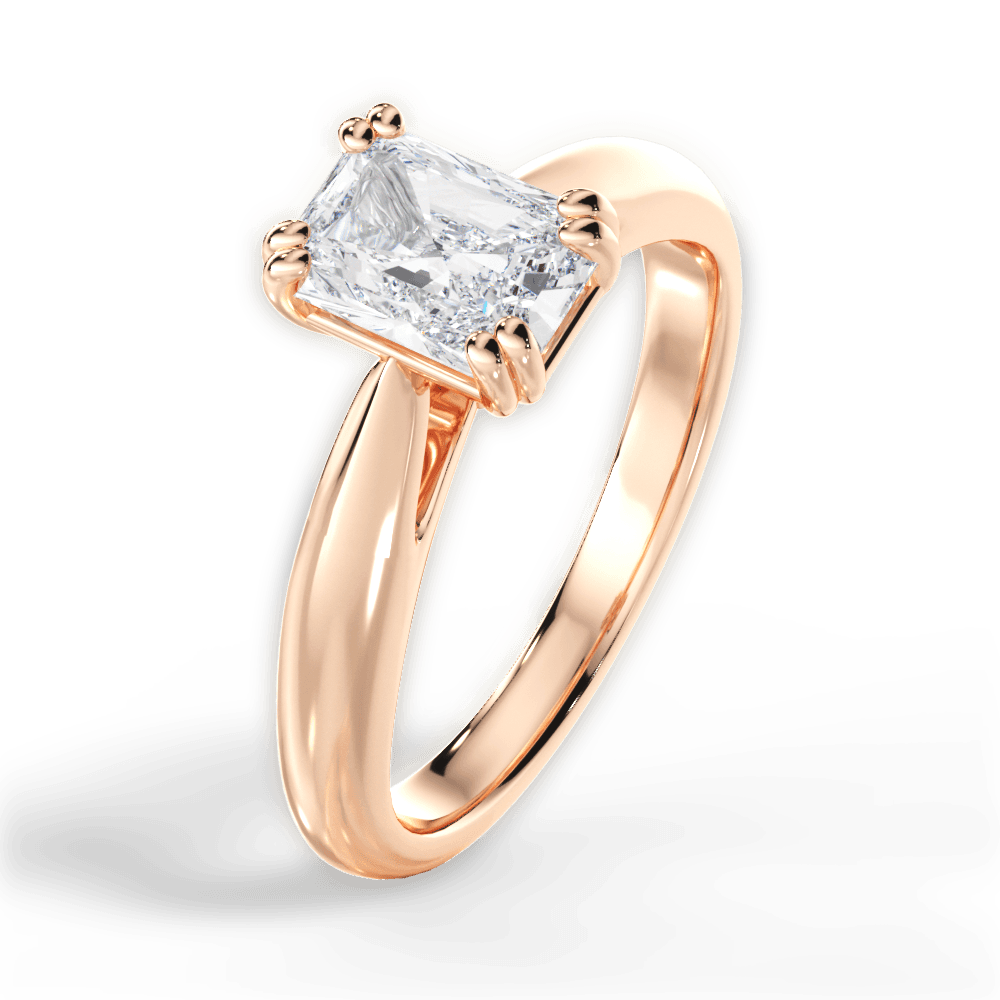 Gillian Radiant Cut Lab Grown Diamond 18Kt Rose Gold Engagement Ring - View 2