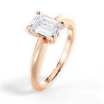 Diana Emerald Cut Lab Grown Diamond 18Kt Rose Gold Engagement Ring - View 4