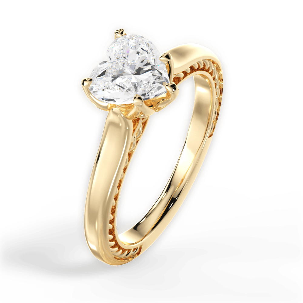 Carrie Heart Cut Lab Grown Diamond 18Kt Yellow Gold Engagement Ring - View 4