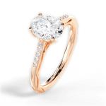 Christina Oval Cut Lab Grown Diamond 18Kt Rose Gold Engagement Ring - View 3