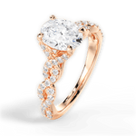 Justine Oval Cut Lab Grown Diamond 18Kt Rose Gold Engagement Ring - View 2
