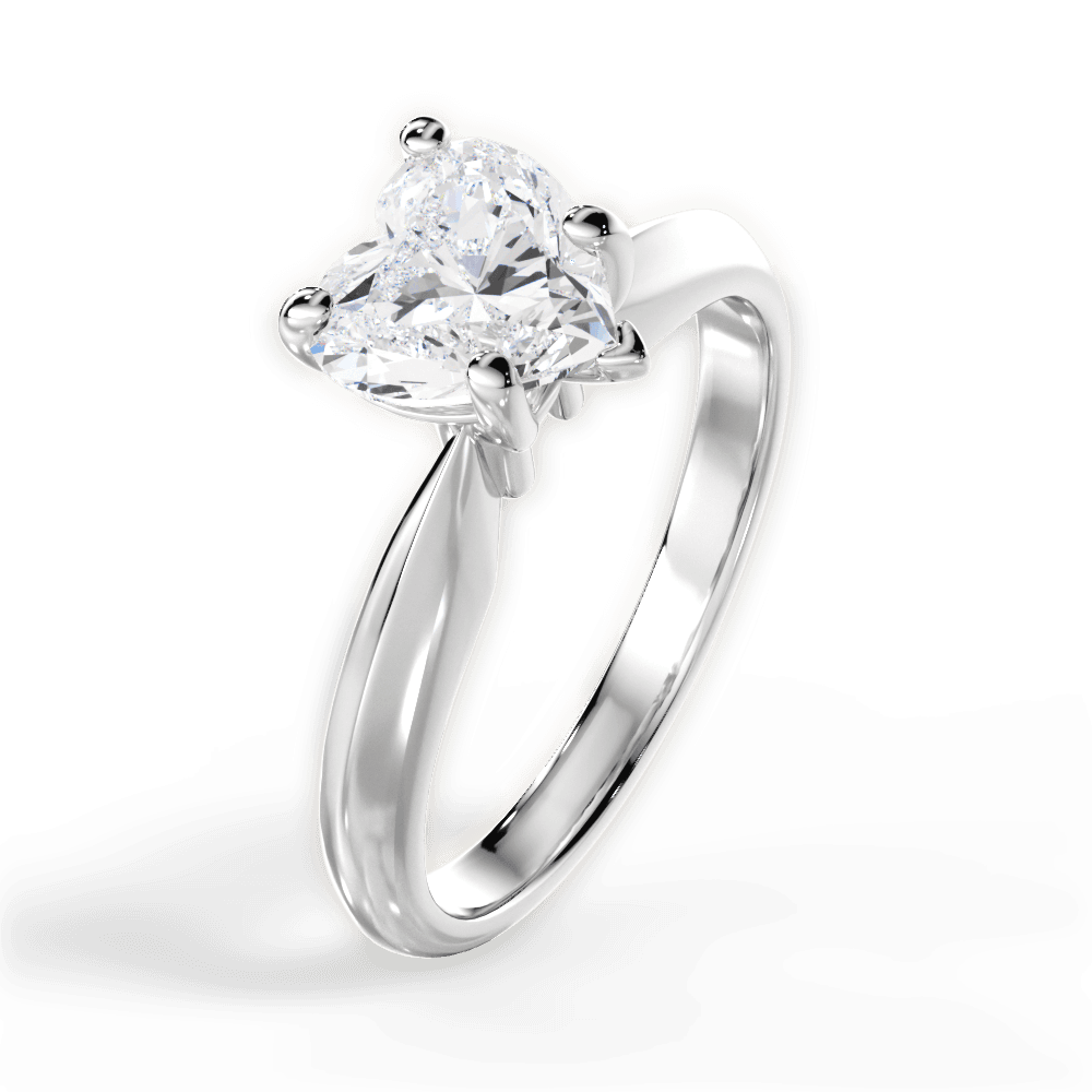 Aria Heart Cut Lab Grown Diamond 18Kt White Gold Engagement Ring - View 4