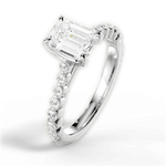 Dana Emerald Cut Lab Grown Diamond 14Kt White Gold Engagement Ring - View 4