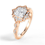 Julie Princess Cut Lab Grown Diamond 18Kt Rose Gold Engagement Ring - View 3