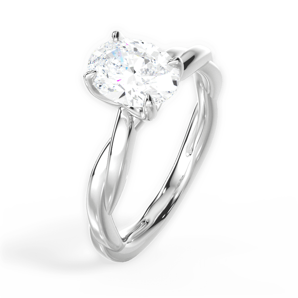Bianca Oval Cut Lab Grown Diamond Platinum Engagement Ring - View 2
