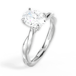 Bianca Oval Cut Lab Grown Diamond 14Kt White Gold Engagement Ring - View 2