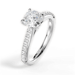 Elizabeth Cushion Cut Lab Grown Diamond 14Kt White Gold Engagement Ring - View 3