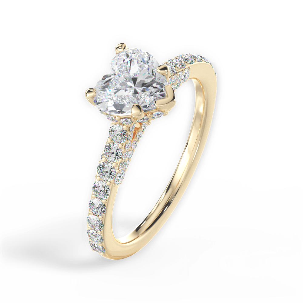Laura Heart Cut Lab Grown Diamond 18Kt Yellow Gold Engagement Ring - View 2