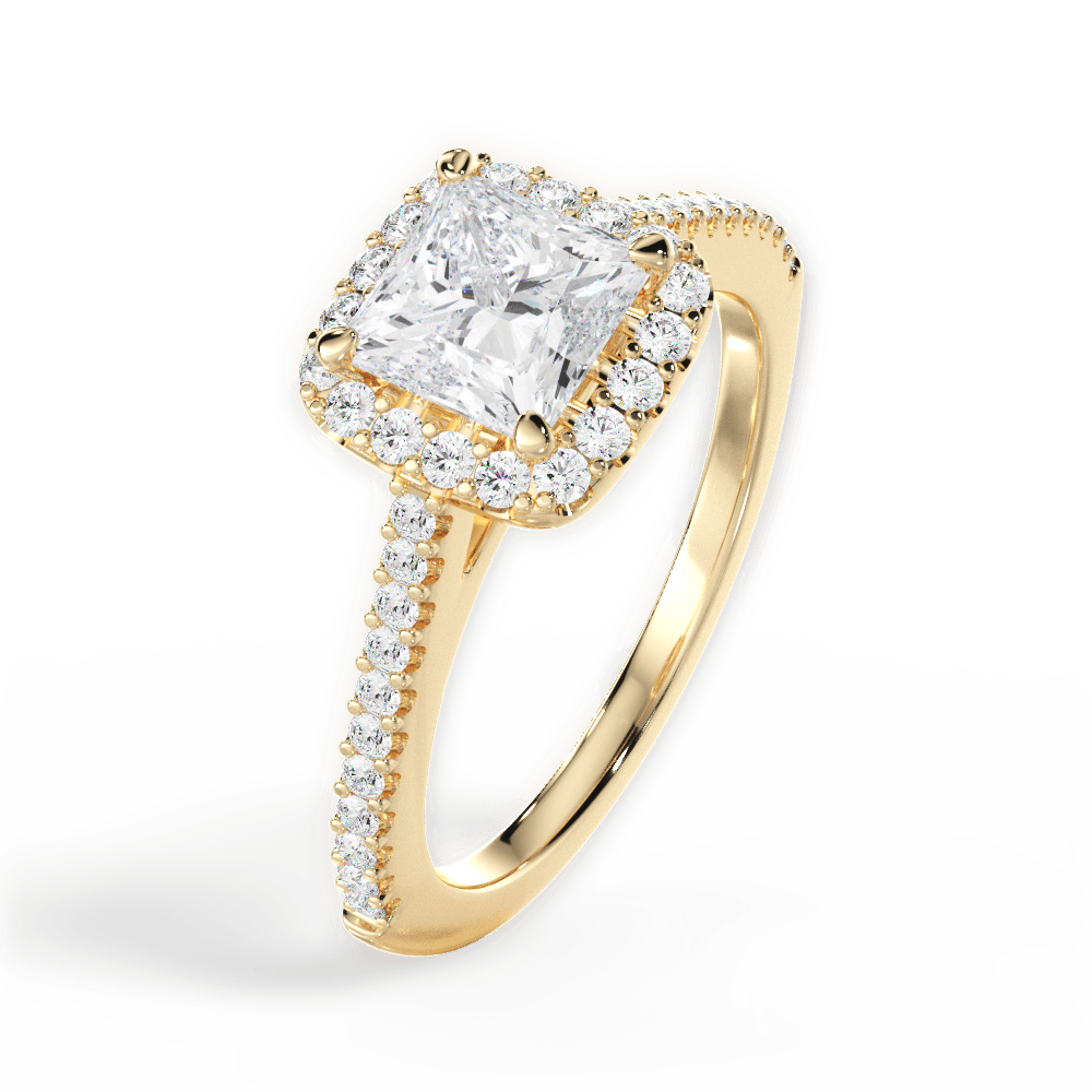 Jeanne Princess Cut Lab Grown Diamond 18Kt Yellow Gold Engagement Ring - View 3