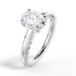 Annette Oval Cut Lab Grown Diamond Platinum Engagement Ring - View 3