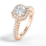 Kim Asscher Cut Lab Grown Diamond 18Kt Rose Gold Engagement Ring - View 3