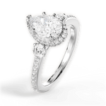 Julia Pear Cut Lab Grown Diamond 14Kt White Gold Engagement Ring - View 4
