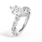 Edith Marquise Cut Lab Grown Diamond Platinum Engagement Ring - View 3